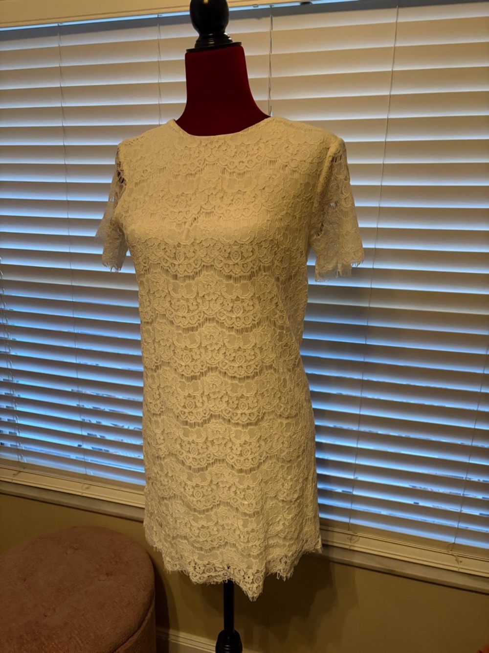 Lulu's White Lace Mini Shift Dress